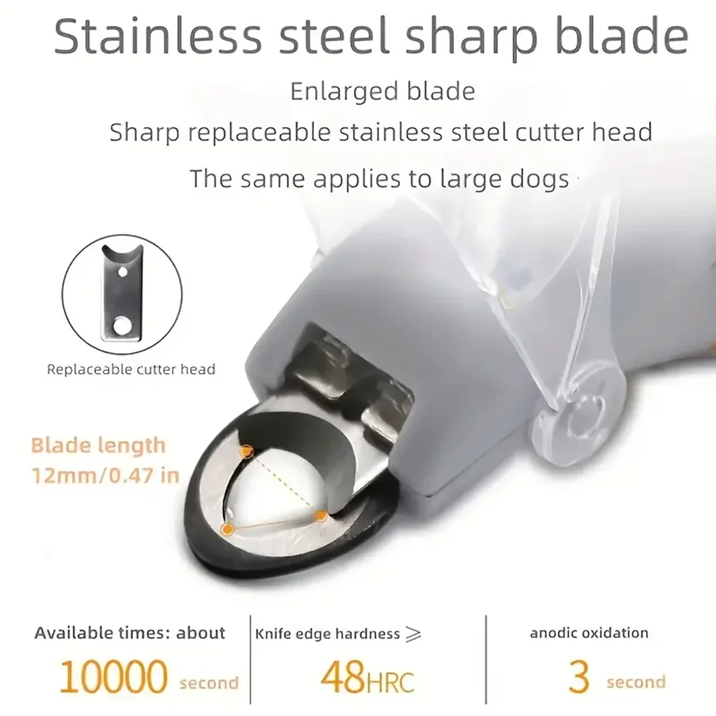 LED Light Pet Nail Clippers with 5x Magnification - Dual-Sided Clipper for Trimming